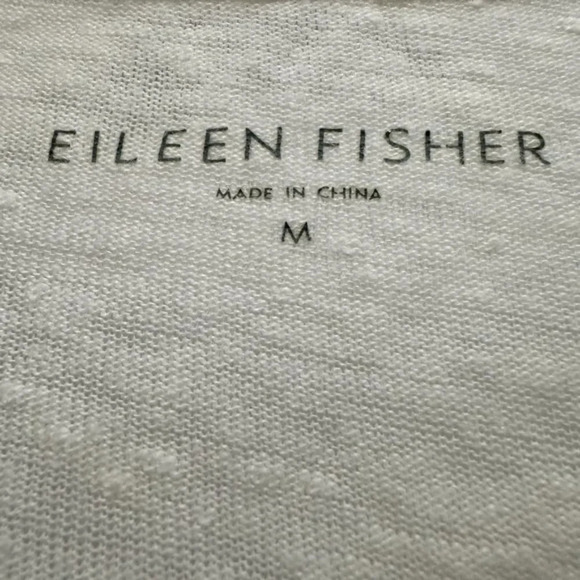 Eileen Fisher Linen Button Front V-Neck Cardigan Coastal Grandma White Women's M - Picture 10 of 14